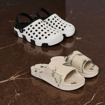 Acorn Men Slides(White, Beige , 10)