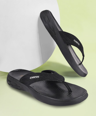 CAMPUS Men Flip Flops(Black , 8)