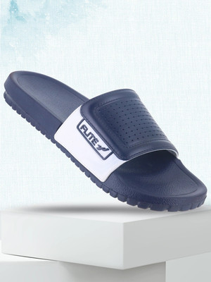 FLITE Men Slippers(Navy, White , 8)