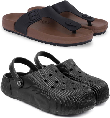 Pampy Angel Men Slippers(Brown, Black , 7)