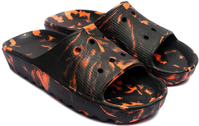 Ambit Men Slides(Black, Orange , 6)