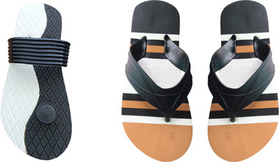 skyflip Men Slides(Brown, Black , 10)