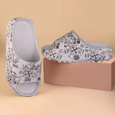 Crawl & sprint Men Slides(Grey , 7)