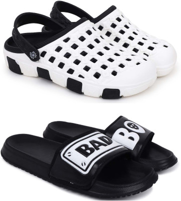 Pampy Angel Men Slippers(Black, Black , 7)