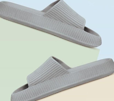 Footsace Men Slides(Grey , 7)