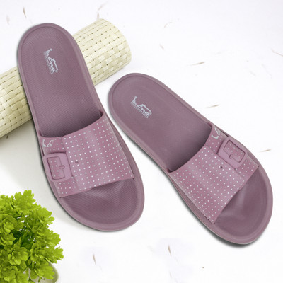 ENA Women ENA Womens Soft Comfort Slides with Adjustable Buckle | Anti-Slip Sole & Slippers(Pink , 8)