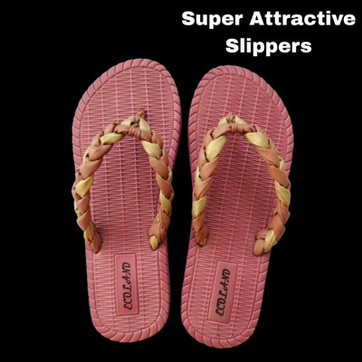 ECOLAND Women Slippers(Pink , 8)