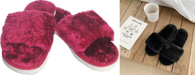 rexizone Women Slides(Maroon, Black , 4)