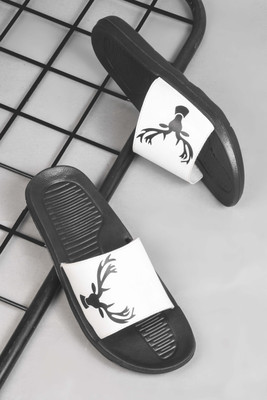 Footfit Men Slides(White , 7)