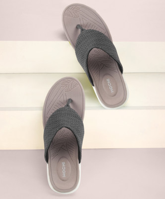 MOCHI Women Flip Flops(Grey , 6)