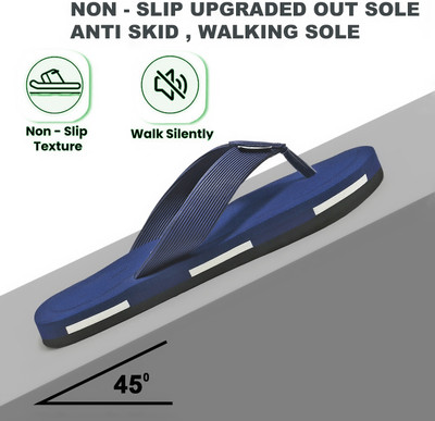 TOMSY CHOICE Men Flip Flops(Navy , 7)