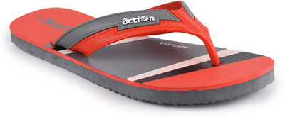 ACTION MILANO Men Flip Flops(Red , 9)