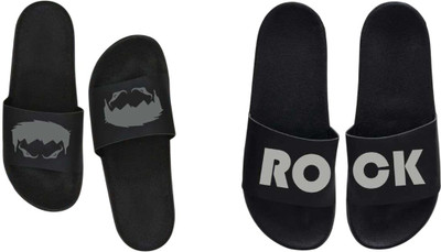 nvisan Men Slides(Grey, Black , 8)