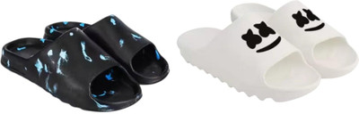 Sirex Men Slides(Black, Off White , 8)