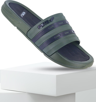 FLITE Men Slippers(Olive, Black , 6)