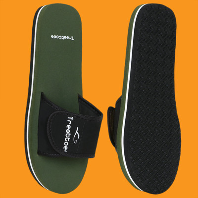 TREATTOES Women Ladies Adjustable Strap Orthopaedic and Diabetic Comfort Stylish Ortho Flipflops Slides(Green , 7)