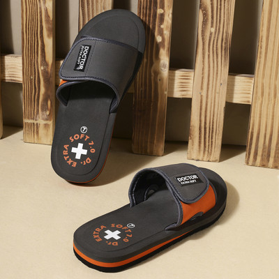 DOCTOR EXTRA SOFT Men Men's House Slipper Ortho Care Orthopaedic Diabetic Comfortable Flip-Flop Slides Slides(Grey , 6)