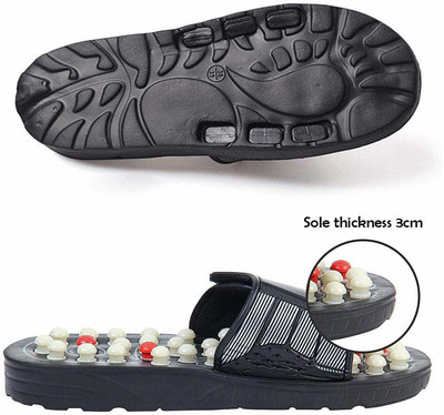 OUOU Men Slippers(Black , 9)