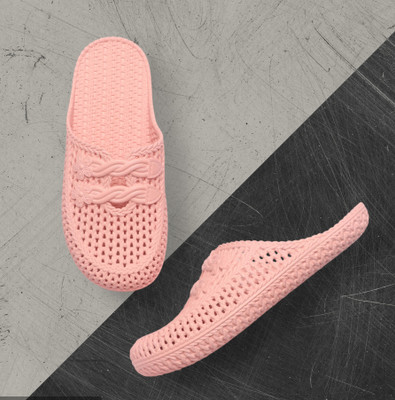 Shoe Island Women Slides(Pink , 8)