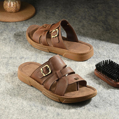 Footup Men NewlyLaunch Stylish|Lightweight|Comfortable|Breathable|All SeasonsWear Flip Flops(Tan , 6)