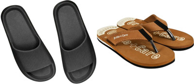 Sirex Men Slides(Black, Brown , 10)