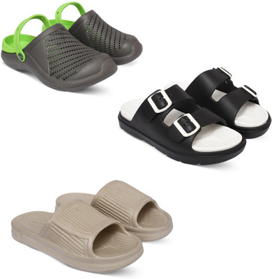 Acorn Men Slides(Green, Black, Beige , 8)