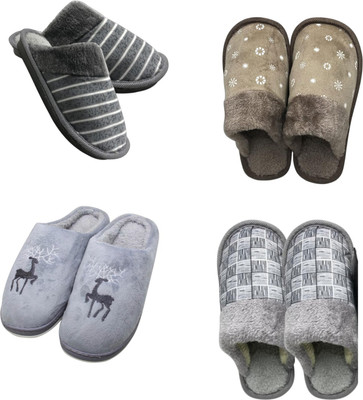 Mahi Enterprises Men Flip Flops(Grey, Beige, Grey, Grey , 10)