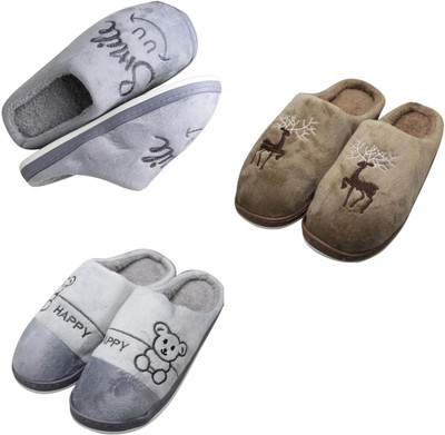Mahi Enterprises Men Flip Flops(Grey, Beige, Grey , 6)