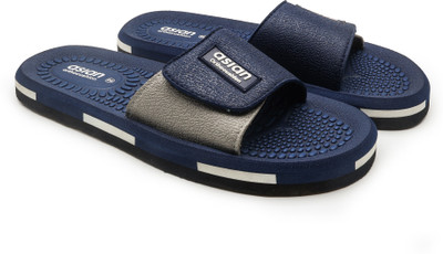 asian Men Doctor Soft Cushion Slippers for Men | Ultra Soft Comfort with Arch Support Slides(Navy, Grey , 10)