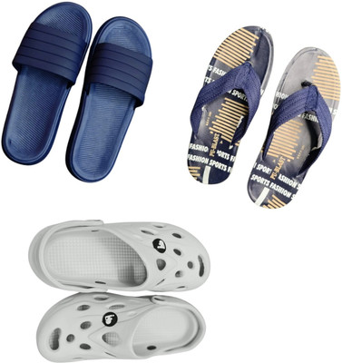 BLIBBERS Men Slippers(Blue, Blue, Off White , 6)