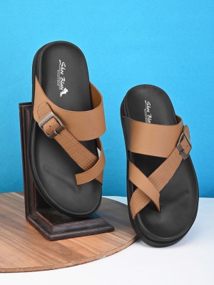 SHOE BLATE Men Comfortable|Ultra-Light|Water-Resistant Men Flip Flops Slippers(Tan 8)