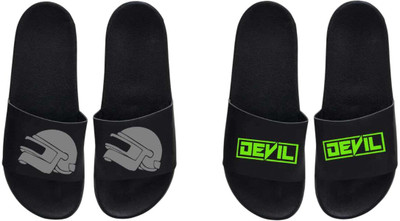 nvisan Men Slides(Black , 10)