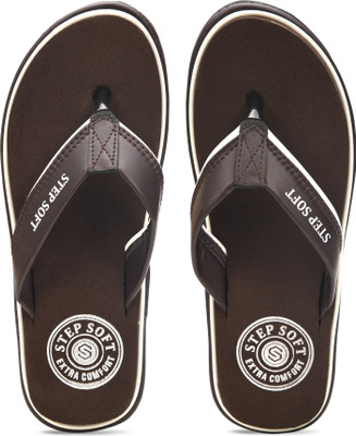 Stepsoft Men Flip Flops(Orange , 7)