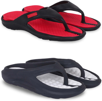 KAPYANSH Men Slippers(Red, Black , 7)