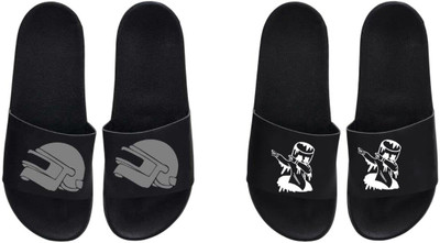 nvisan Men Slides(Grey, White, Black , 9)