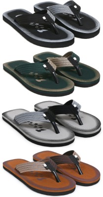 GRACO Men 4 Pairs|EVA|Ultralightweight|Premium|Comfort|All Seasons Trendy|Slippers for Men Flip Flops(Multicolor , 10)