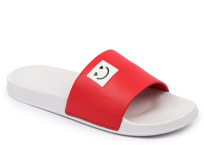Shoe Mate Men Slides(Red, White , 11)