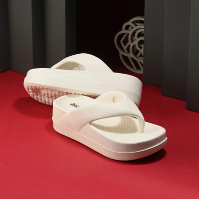 DOCTOR HEALTH Women Extra soft|Soft|Orthopedic|Comfortable|Ultra Soft|Women Slippers Flip Flop Flip Flops(Off White , 3)