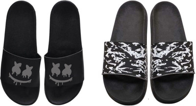 nvisan Men Slides(White, Grey, Black , 7)