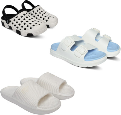 Acorn Men Slides(White, Blue, White , 10)