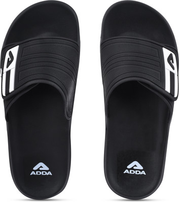 Adda Men Slides(Black, White , 10)