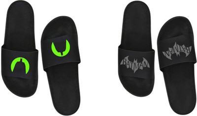 nvisan Men Slides(Grey, Green , 9)