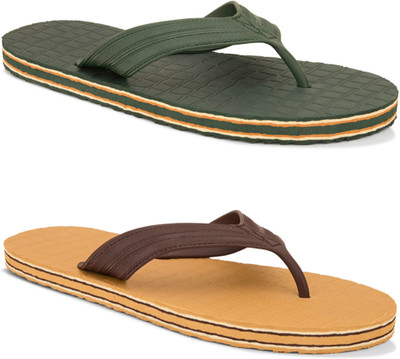 Unity Walk Men 2 Pair Comfortable|Ultra-Light|Stylish and Trendy|Slides for Men Flip Flops(Green , 6)