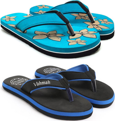 VAHMAH Women Slippers(Blue, Blue , 5)