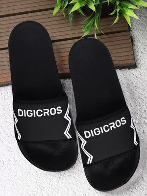 Digicros Men Flip Flops(White, Black , 7)
