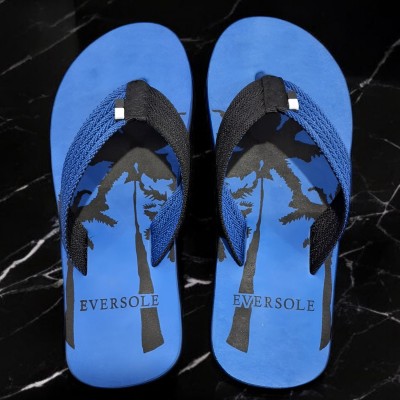 EVERSOLE Men Slippers(Blue, Grey , 10)