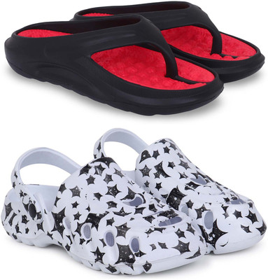 Kapani Fashion Men Slippers(Red, White , 9)