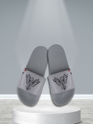 Foot Print Men Slides(Grey , 11)