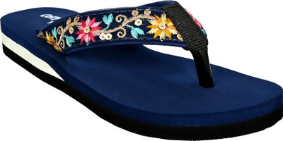 Cozy Wear Women Slippers(Blue, Black , 9)