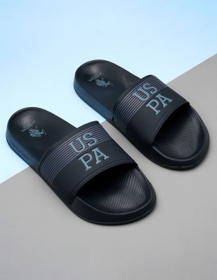 U.S. POLO ASSN. Men Slides(Black , 7)